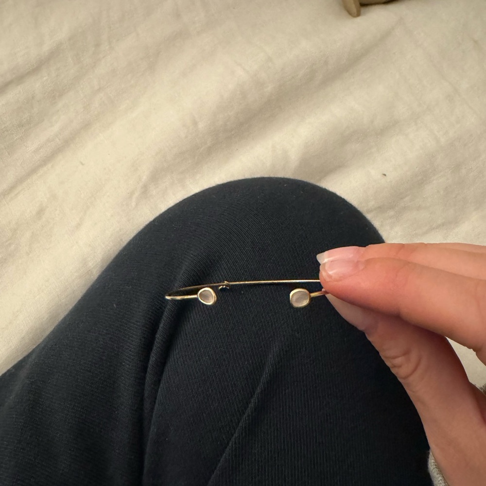 Tai Jewelry Rose Quartz ASSYMETRICAL Bangle - Picture 2 of 4